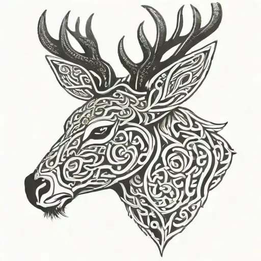 Irish Celtic Deer Head