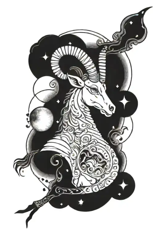 Capricorn With Winter Ominous Dark Side Of The Moon