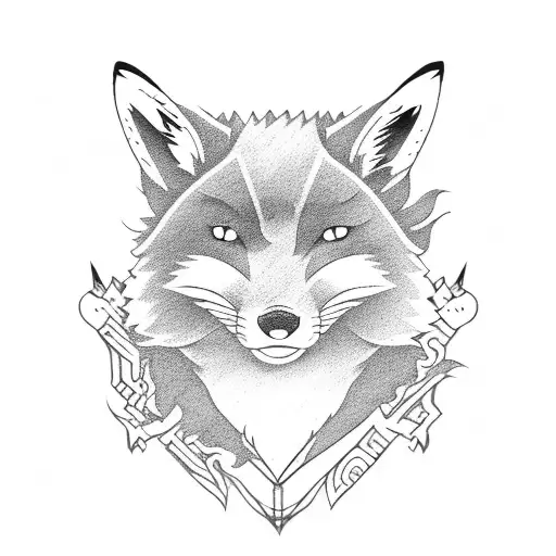 Japan Warrior With A Fox Head