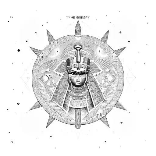 Egyptian God Thoth With Star Map Orion Metalic