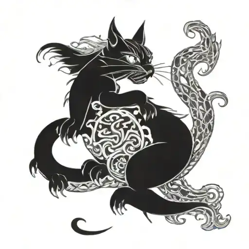 Cat Riding A Dragon Wrapping