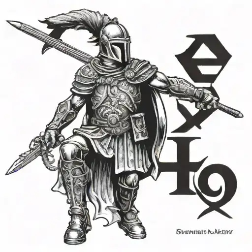 Roman Soldier With The Text Ex Nihilo Nihil Fit Written In It