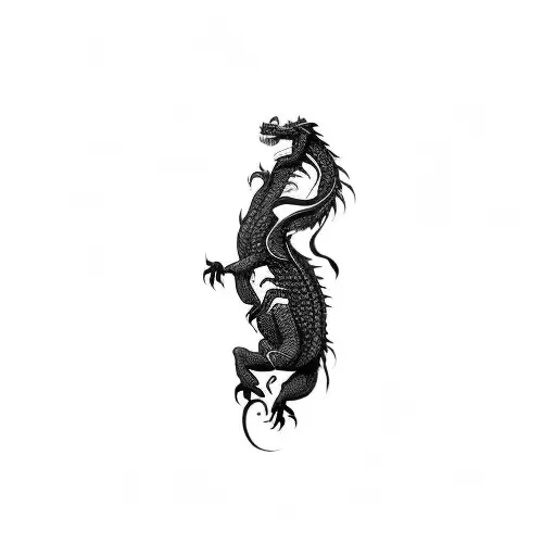 A Dragon On A Black Background
