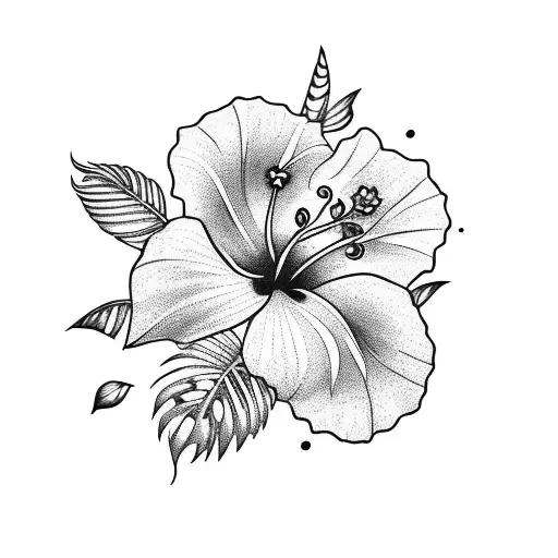 A Vibrant Tropical Bird Perched On A Blooming Hibiscus Flower