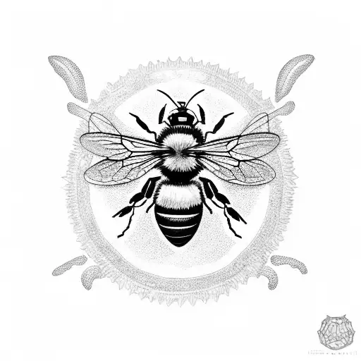 Bee With Gearwheel And Machanical Desing