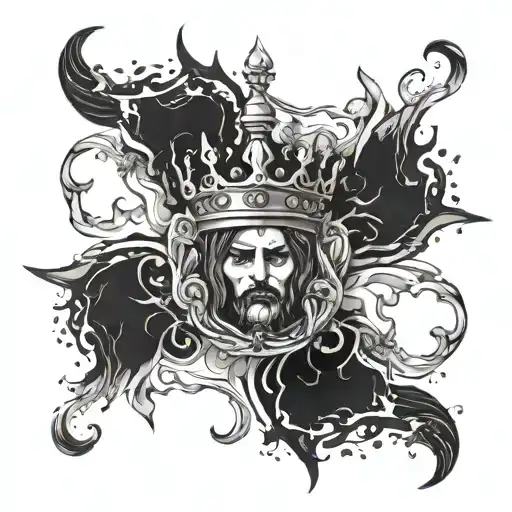 Rossary In Middle Of Bloody Crown Of Throns Wrapping