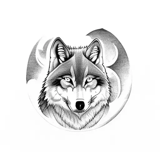 A She Wolf With A Moon-shaped Birthmark On Its Fur