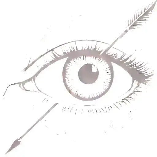 A Pair Of Eyes With An Arrow Dart Stuck In The Iris