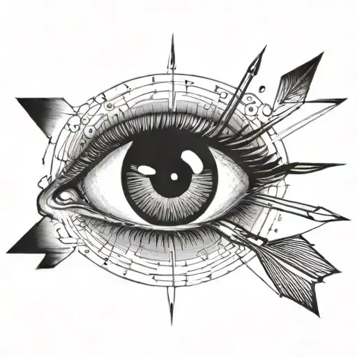 An Eyeball With An Arrow Shooting Through It