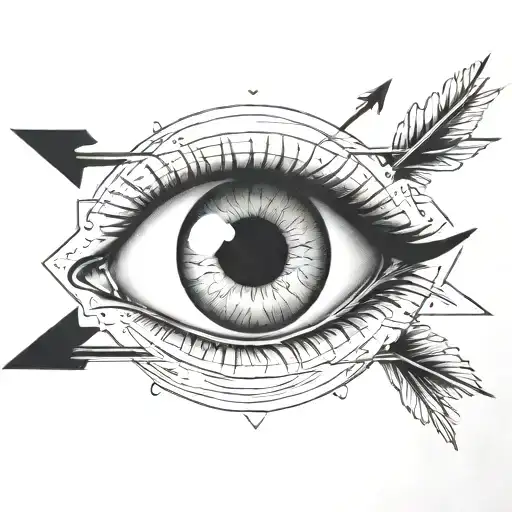 An Eyeball With An Arrow Shooting Through It
