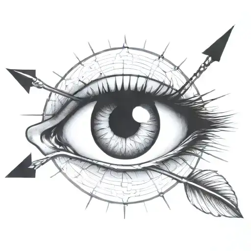 An Eyeball With An Arrow Shooting Through It