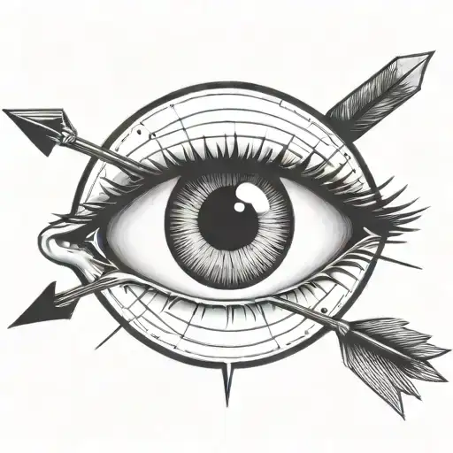 An Eyeball With An Arrow Shooting Through It