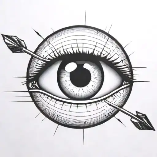 An Eyeball With An Arrow Shooting Through It