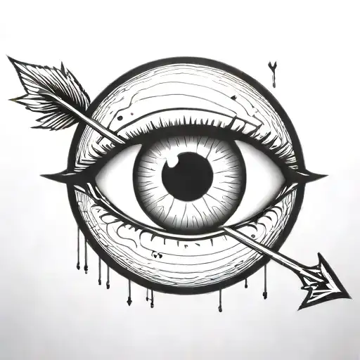 An Eyeball With An Arrow Shooting Through It