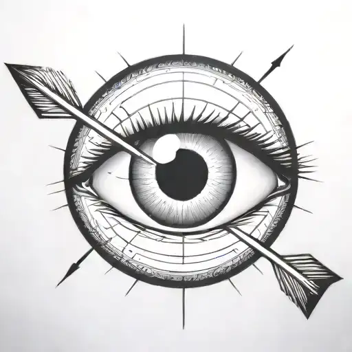An Eyeball With An Arrow Shooting Through It
