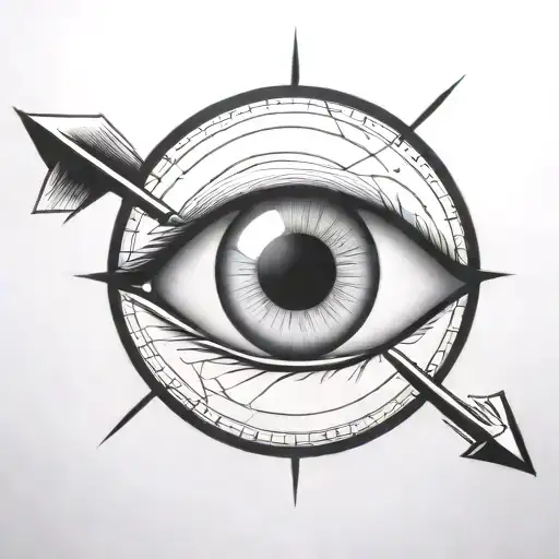 An Eyeball With An Arrow Shooting Through It
