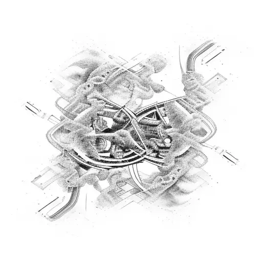 Motorcycle Engine Merging With Dna Strands