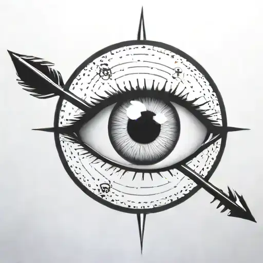 An Eyeball With An Arrow Shooting Through It