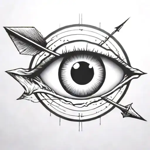 An Eyeball With An Arrow Shooting Through It