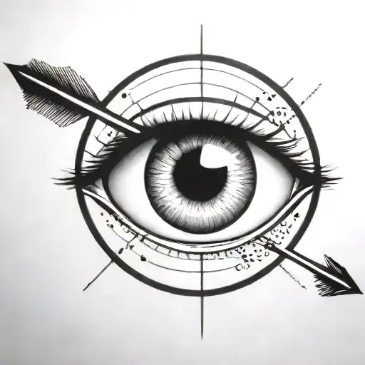 An Eyeball With An Arrow Shooting Through It