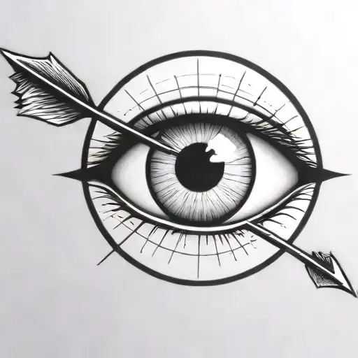 An Eyeball With An Arrow Shooting Through It