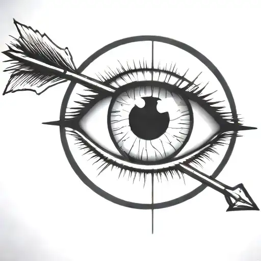 An Eyeball With An Arrow Shooting Through It