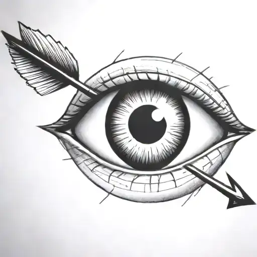 An Eyeball With An Arrow Shooting Through It