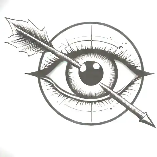 An Eyeball With An Arrow Shooting Through It
