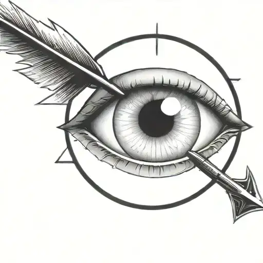 An Eyeball With An Arrow Shooting Through It