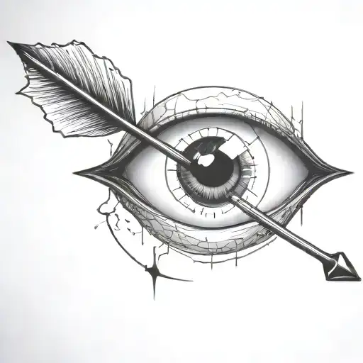 An Eyeball With An Arrow Shooting Through It Withou A Circle Around It