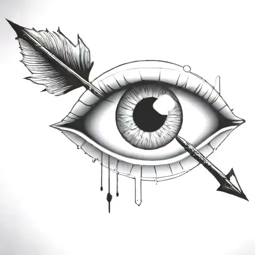 An Eyeball With An Arrow Shooting Through It Withou A Circle Around It