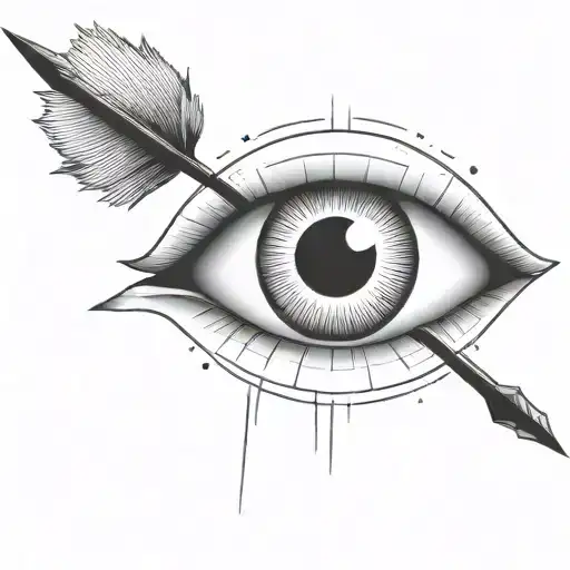An Eyeball With An Arrow Shooting Through It Withou A Circle Around It