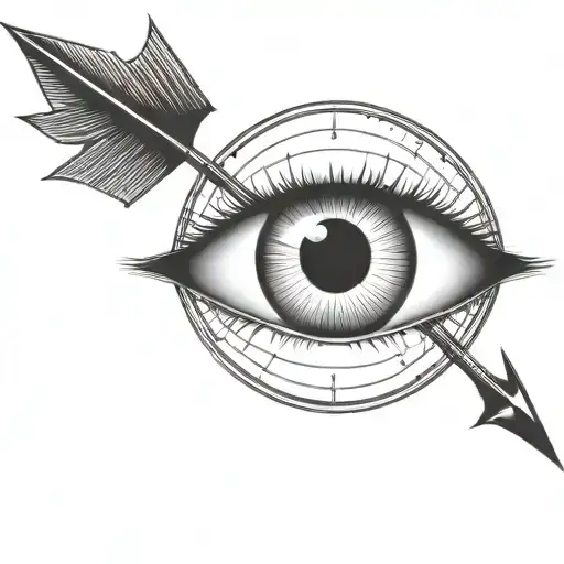 An Eyeball With An Arrow Shooting Through It Withou A Circle Around It