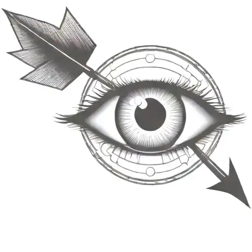 An Eyeball With An Arrow Shooting Through It Withou A Circle Around It