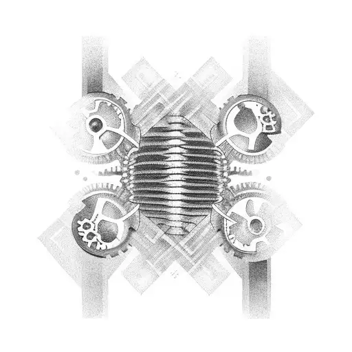 Motorcycle Gears Intertwined With Dna Helix