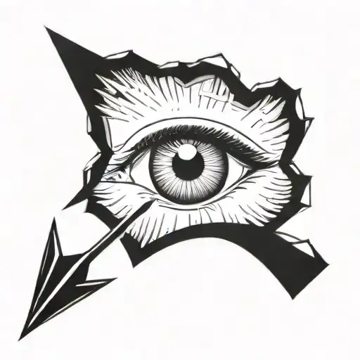 An Arrow Shot Through A Female Eye Encapuslated In A Heart