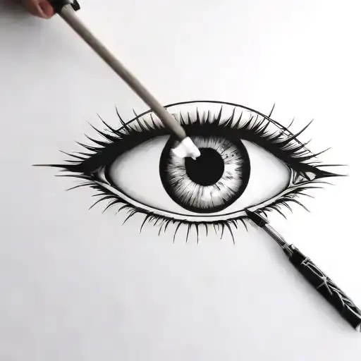 An Arrow Shot Through A Female Eye Encapuslated In A Heart