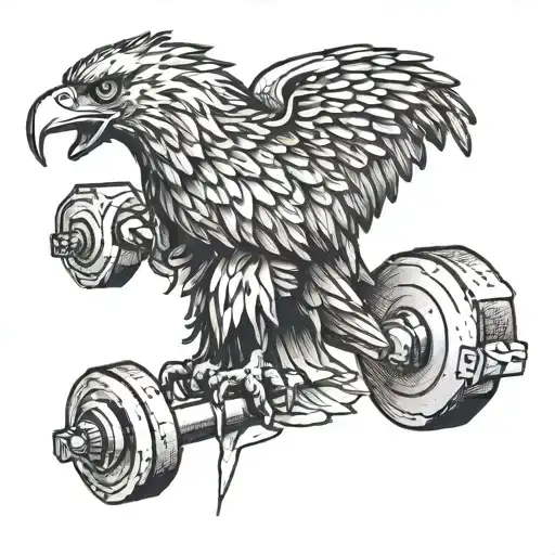 A Gym Dumbbell Shaped Like An Eagle's Wing