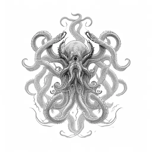 Cthulhu-like Kraken Vs Ship