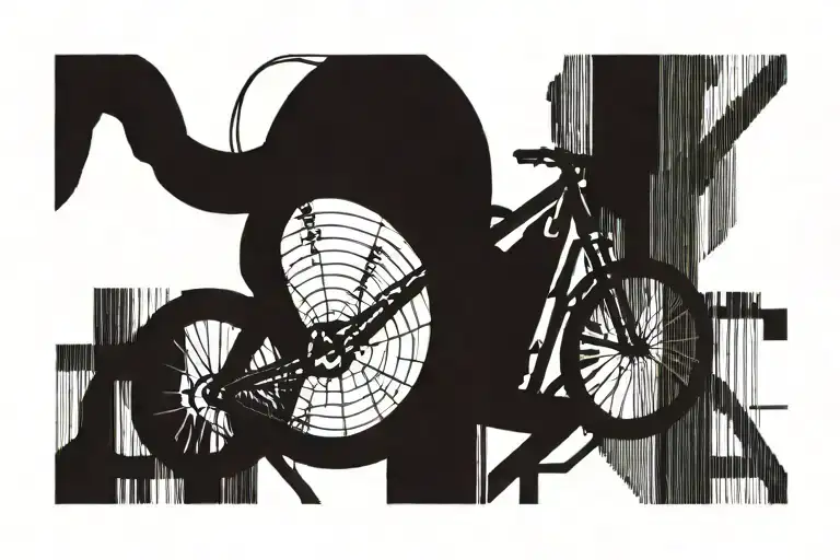 Cycle Turned Into A Linear Line By A Cross Made