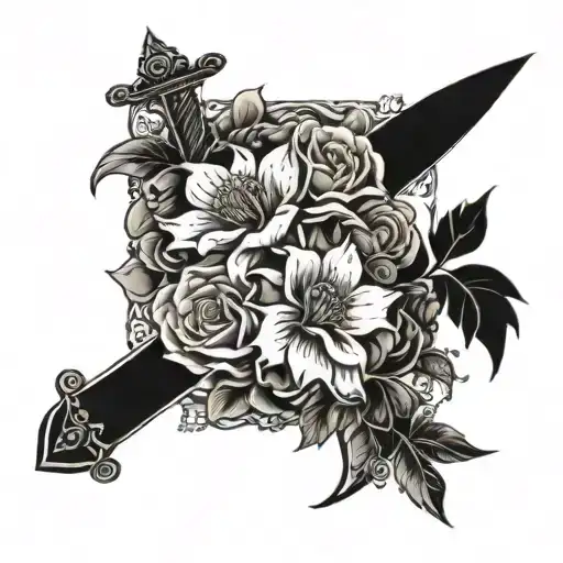 Sword Wrapped In Flowers
