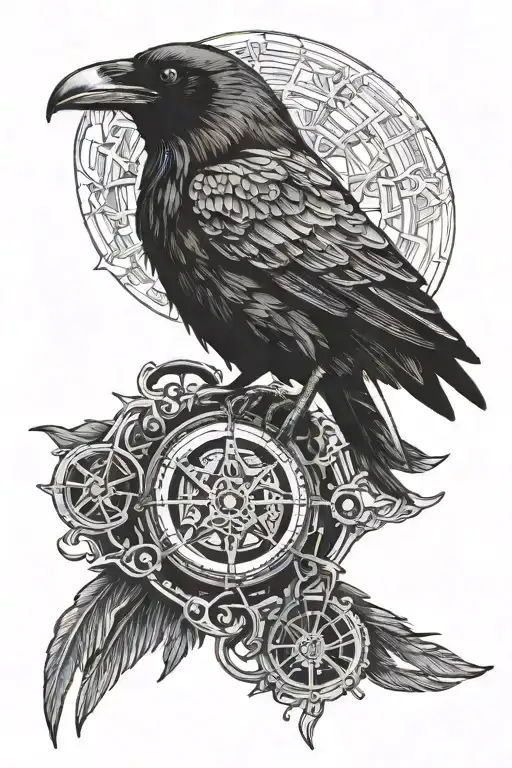Raven With Helm Of Awe