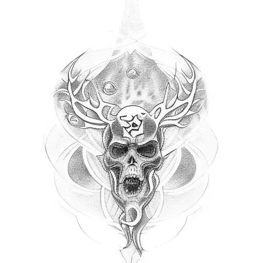 A Mystical Tattoo Of A Special Care Counselor Surrounded By Children And Sports Symbols