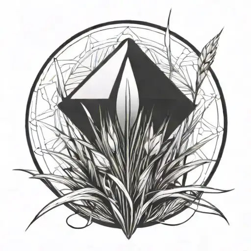 A Blade Of Grass With A Diamond On Top Of It