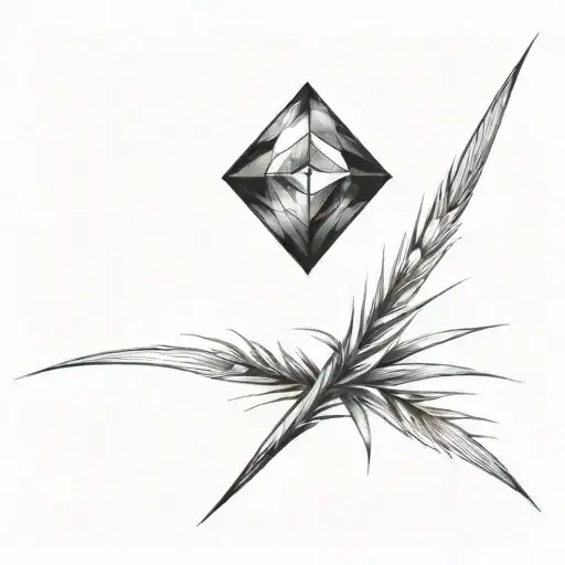A Diamond Balancing On Top Of A Single Blade Of Grass