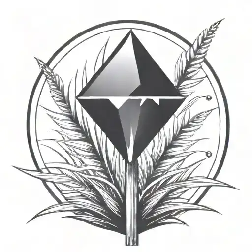 A Blade Of Grass With A Diamond On Top Of It
