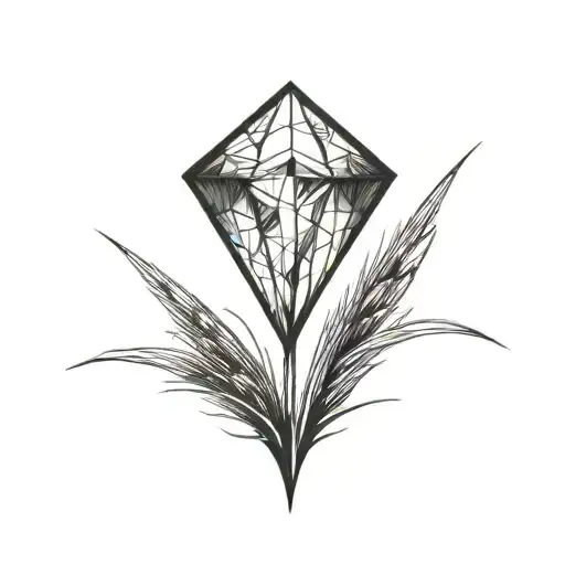 A Diamond Balancing On Top Of A Single Blade Of Grass