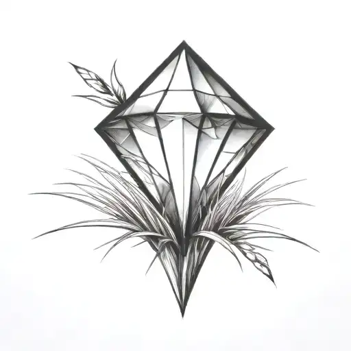 A Diamond Balancing On Top Of A Single Blade Of Grass