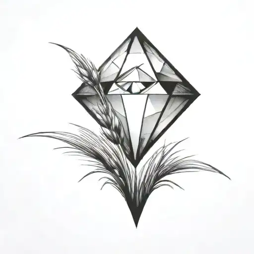 A Diamond Balancing On Top Of A Single Blade Of Grass