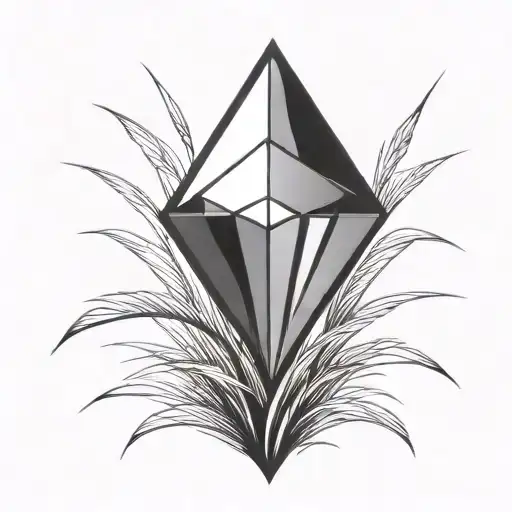 A Blade Of Grass With A Diamond On Top Of It